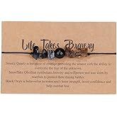 COLORFUL BLING Handmade Healing Chakra Beaded Bracelet with Spiritual Meaningful Card Crystal Natural Stone Strand Bracelet for Women Reiki Yoga Meditation Jewelry Protection Gifts