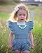 Calsunbaby Infant Baby Girls One Piece Short Sleeve Ripped Demin Jeans Ruffle Romper Sunsuit Outfits Jumpsuit (Z#Blue, 12-18 Months)