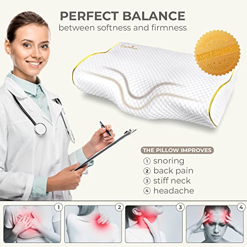 Castellano Adjustable Cervical Pillow for Neck Pain Relief, Premium