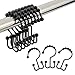 Amazer Shower Curtain Hooks Rings, Stainless Steel Shower Curtain Rings Metal Double Glide Shower Hooks for Bathroom Shower Rods Curtains, Matte Black, Set of 12 Hooks primary