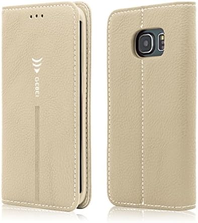 Galaxy S7 Edge Wallet Case, Gebei [Silkworm Series] Slim Fit, Card Pocket, Magnetic Closure, Stand Feature, Premium PU Leather Flip Wallet Case for Samsung Galaxy S7 Edge (Gold)
