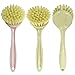 YuCool 3 Packs Dish Brush Kitchen Scrub Brushes with Sturdy Offset Handle Anti-Melting Odourless Bristles for Dishes Pots Pans Skillet Cleaning