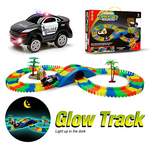 Aole Race Tracks for Boys, Glow Up Race Car Track Toddler Racetrack