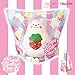 ibloom Marshmallow Bear Mr White Slow Rising Big Squishy Toy (Red Strawberry, Smile, 5.6 Inch) for Party Favors, Stress Balls, Birthday Gift Boxes