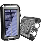 Solar Charger 20000mAh Portable Solar Power Bank Waterproof External Backup Battery Power Pack Ch...