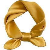 MEISEE Solid Color Mulberry Silk Scarf 20" Square Scarf Neck Scarf Hair Head Breathable Lightweight for Women Gift Packed