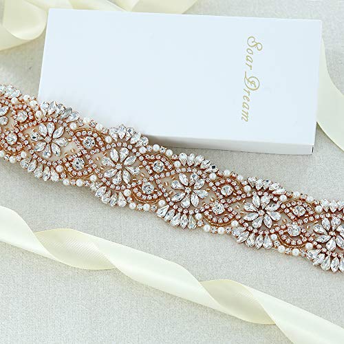 Bridal Beaded Belts Bridesmaid Wedding Rhinestone Sash Crystal Pearl Belts