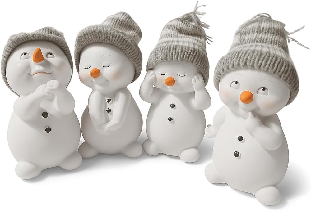 khevga Christmas decoration Decorative figures Snowman in a set of 4 dimensions ca. 6x6x11 cm