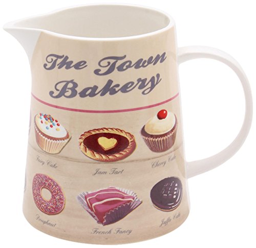Martin Wiscombe 900 ml Porcelain Town Bakery Porcelain Jug, Multi-Colour