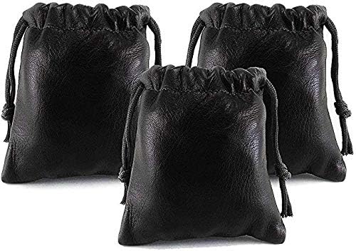 PACK of 100: Chalk Factory Multiple use Lambskin Leather Pouch with Drawstrings: (Size : 7 cm X 9 cm) (NO LOGO)