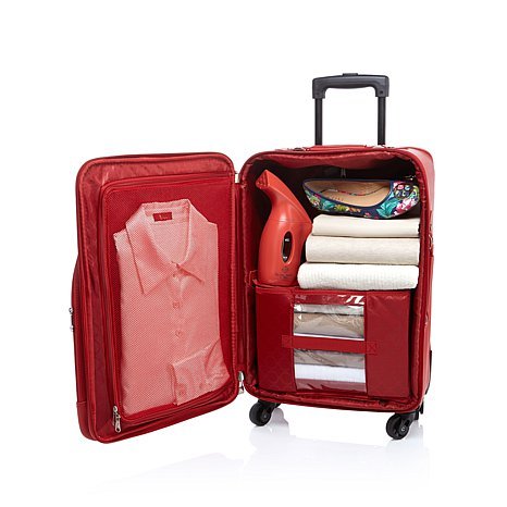 Joy Mangano St Tropez Chic Carry On Luggage Set With Handbag