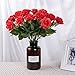 Lvydec Artificial Flowers Silk Rose Flowers - 12 Pcs Red Roses Fake Flowers Real Touch Bridal Wedding Bouquet for Home Wedding Decoration Garden Party Floral Decor
