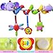 BIMOUR Baby Rattles Crib Stroller Toy for Babies 3 6 9 12 Months, Infant Activity Crib Hanging Toy Teether Rattles Toys Shape Design Spiral Stroller Plush Toys for Baby Boys Girls(Elephant)
