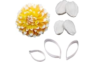 AK ART KITCHENWARE Fondant Flower Silicone Veiner Molds Stainless Steel Cutters Set Sugarpaste Tools Cake Decorating Tools (D