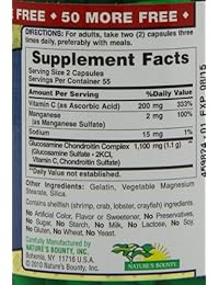 Nature's Bounty Complejo de condroitina de glucosamina, 110 cápsulas, paquete de de 2, 2