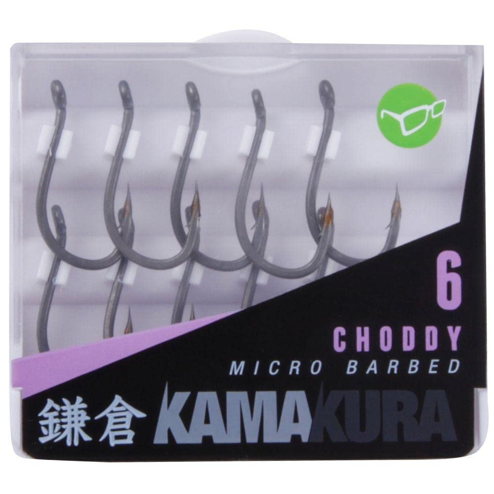 Korda Kamakura Choddy Hooks - Barbless Size 8 | Ultra-Sharp Carp Fishing Hooks for Stiff Rigs and Pop-Up Presentations