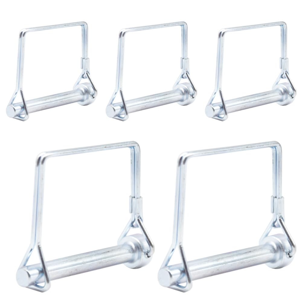 CEEYSEE 5Pcs Shaft Locking Pin 8mm Trailers Lock Hitch Lock Pin Zinc Plated Carbon Steel Round Loop Safety Wire Lock Pin Length 60mm for Farm Trailers Trolley Wagons Lawn Garden Towing(FX/8x60mm)