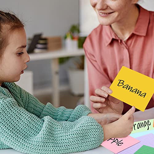 Koogel 1200PCS Colored Index Cards, Flash Cards 12 Neon Colors 3x5 Inch Study Cards with One Ruled Side One Blank Side for School Office Learning Note Taking