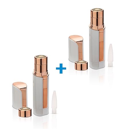 Mediashop Roxy Pocket Shaver ?? 2 Stk inkl Pinsel Gesichtsenthaarung Entfernung von Oberlippen-, Kinn- & Wangenhaaren - Das O