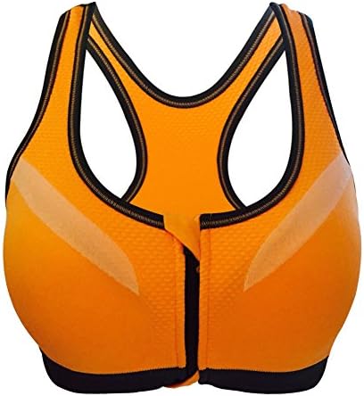 Lurdarin Womens Double Zipper Wireless Workout Racerback Bra Front Closure Seamless Fitness Yoga Sports Bra