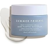 Summer Fridays Rich Cushion Face Cream - Ultra Plumping Barrier Repair Cream + Makeup Primer - Infuses Skin with Rich Hydration from Glycerin + Squalane - Non-Comedogenic + Fragrance-Free (1.69 Oz)