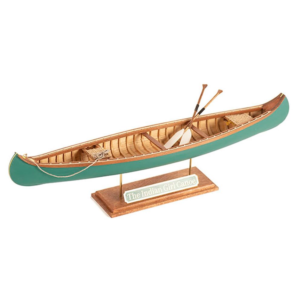 Artesanía Latina - Wooden Ship Model Kit – American Canoe, The Indian Girl Canoe - Model 19000, Scale 1:16 - Models to Assemble - Beginner Level