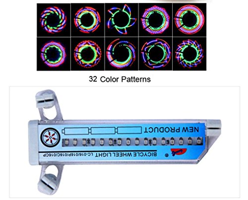 Ecosin Fashion 32 Colorful Patterns 32 LED Lights Bicycle Bike Cycling Wheel Spoke Light Lamp - Thumbnail 2