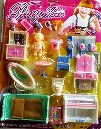 Guptas Gifts - Babys Pretty House Play Set | Size (28.5x6x37.5cm) | 19 Pieces