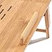 HANKEY Bamboo Large Foldable Laptop Notebook Stand Desk with Height Adjustable Legs Drawer Cup Holder,Bed Table Serving Tray for Eating Breakfast, Reading Book, Watching Movie on iPadthumb 3