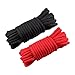 KINGLAKE Long Cotton Rope,Pack of 2 x 33 Feet,Natural Durable Long Rope Strap 8mm Black and Red