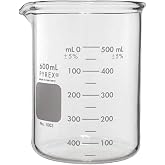 PYREX Heavy Duty Griffin 1003 600mL Beaker Double Scale Graduated; Each