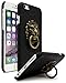 Bastex iPhone 6 Case, Ultra Slim Fit Protective Vintage Rock Lion Head Door Knocker, with Black Gator Skin Textured PU Leather Fashion Hard Back Cover for Apple iPhone 6s 4.7