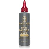 House West Hair Glue for Quick Weave 4 Ounce, Professional Latex Hair Bonding Adhesive, Strong Long Lasting &amp; Fast Drying,