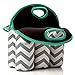 Vettore Sac al Fresco Neoprene 6 Pack Bottle Carrier, Extra Thick Insulated Baby Bottle Cooler Bag Keeps Baby Bottles Cold or Warm Great as Baby Shower Gift (gray chevron aqua trim)