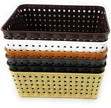 CSM Baskets Multipurpose Storage Basket Combo of 6 Medium Size (Dimensions = 18 cm X 12.5 cm X 5.5 cm)- Assorted Colors