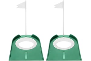 Pineraap 2 Pack Golf Putting Cup with Flag, Plastic Golf Putting Practice Training Aids Indoor Golf Putting Green Hole Golf Putter Regulation Cup for Men Women Kids Home Office Backyard Lawn Golfing