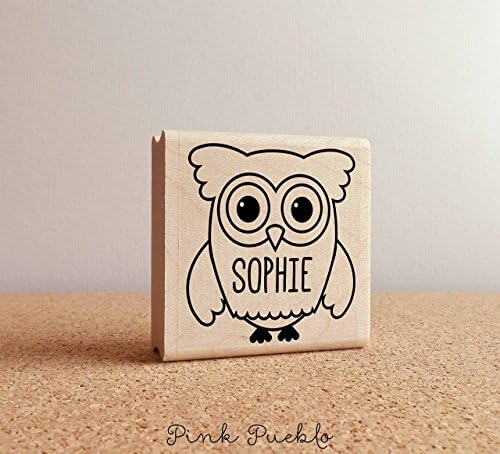 Owl Personalized Custom Rubber Stamp with Name