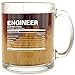 Engineer Nutrition Facts - Glass Coffee Mug - Makes a Great Gift for Engineers Under $15!