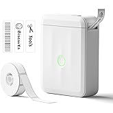 NIIMBOT Label Maker Machine Bluetooth Label Printer for School Home Office Organization, Wireless Mini Labeler D110 Upgraded Version, Label Machine with 1 Label Tape, White