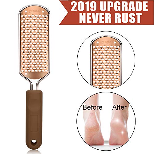 Foot File Callus Remover - INFILILA Pedicure Foot File Feet Callus Remover Large Foot Rasp Foot Scrubber Professional Stainless Steel Callus File for Wet and Dry Feet