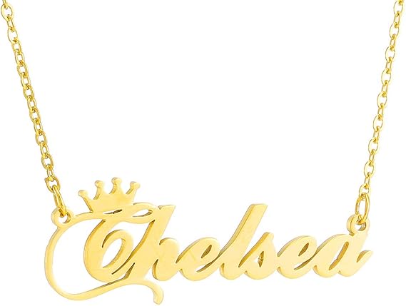 Amazon Rwqian ゴールドメッキ 名前入りネックレス 上品なペンダント イニシャルモノグラムネックレス ステンレススチールチェーンジュエリー レディース ティーンプリンセス エラガールフレンド カスタマイズ可 ネックレス 通販