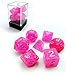 NOOBECR Bescon Intensive Glitter Dice 7pcs Set Pink Princess, Novelty RPG Dice Set d4 d6 d8 d10 d12 d20 d%, Brick Box Package
