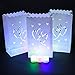 ZOOYOO Candle Paper Bag,Luminary TeaLight Hollowed, Make for Wedding Birthday Courtship New Year or Other Party More Perfect,White,20pcs (Twin-Heart)