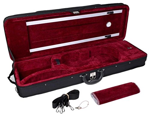 Tms new black 4/4 enhanced violin case w/ built-in hygrometer &am…