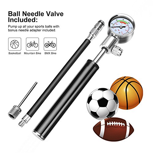 GZQ Pressure Fork Pump Mountain Bike Tyre Inflator Ball Pump for Bicycle Cycling - Thumbnail 2
