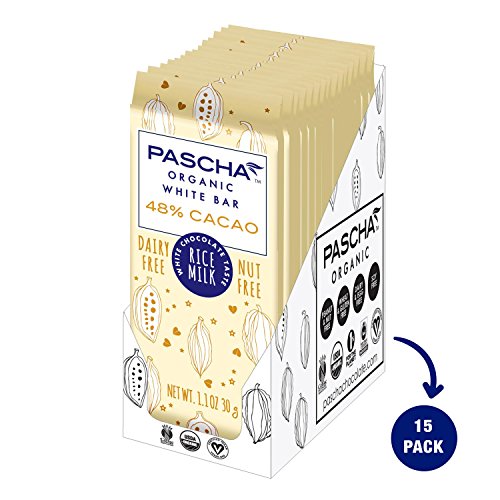 Pascha Organic Vegan Rice Milk White Chocolate Bar, 1.1 Ounce (Pack of 15)