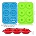 WALFOS Nonstick Silicone Donut Pans Set of 3,BPA Free ! Without Chemical Coating，Just Pop Out! Donut Molds for Baking Perfect Shaped Doughnuts - Cake Biscuit Bagels
