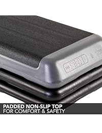 The Step Original Aerobic Platform - Health Club Size - Con Premium Antideslizante y Cómodo Cojín Top Soporte hasta 350 lbs (Reacondicionado Certificado)