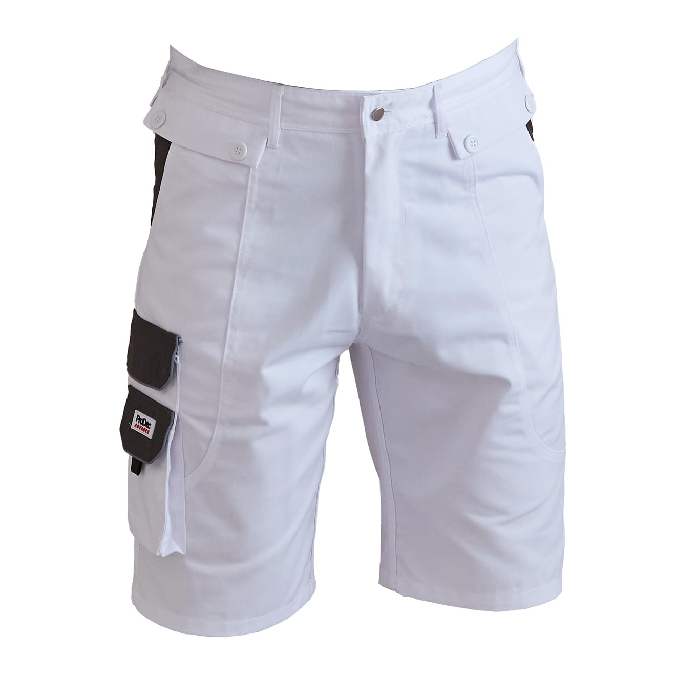 ProDec Advance Painter's Shorts for Men & Women, Stain-Resistant White Work Utility & Safety Shorts, Decorators Short for Men & Women, Painters Trousers, White Work Short, 34" Waist