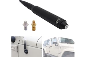 MFC 5.7" Black Antenna in Heavy Gauge Billet Aluminum Replacement Compatible with for Jeep Wrangler JK JL TJ Gladiator JT 1997-2021